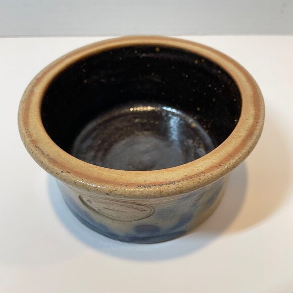 Handcrafted Beaumont Pottery from Maine Crock Blue & Beige Glaze - Picture 4 of 7